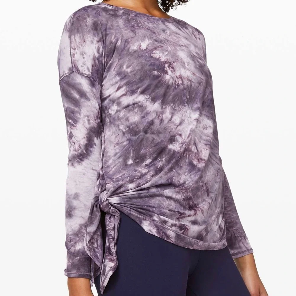 Lululemon To The Point Long Sleeve *Mist, Diamond‎ Dye Glacier Grey Moonwalk